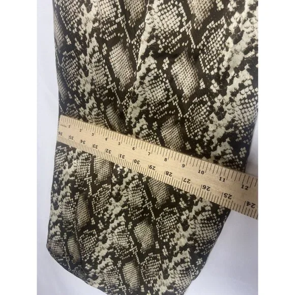 Nili Lotan Womens Snakeskin Print Wide-Leg Cropped Pants Size 4
